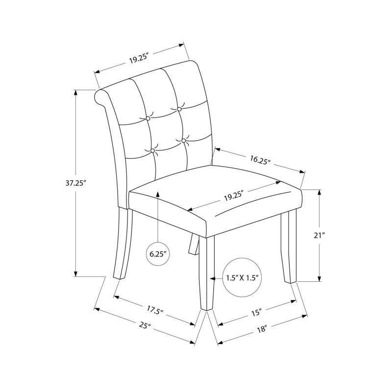Chaises de salle à manger de 38 po de hauteur pour 2 personnes, rembourrées de gris avec des supports en bois de noyer, 2 chaises modernes pour la chambre et la cuisine, en hauteur, tissu, pieds robustes