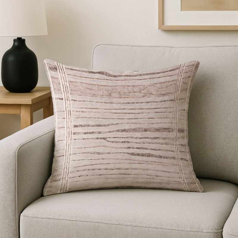Coussin décoratif intérieur et extérieur Modern, Carré 20 po, Gris géométrique 7