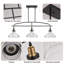 45" Industrial 3-Light Pendant Chandelier with Clear Glass Shades, Black Metal Frame, Adjustable Height, Modern Farmhouse Lighting for Kitchen Island, Dining Room, or Living Room (Bulb Not Included)