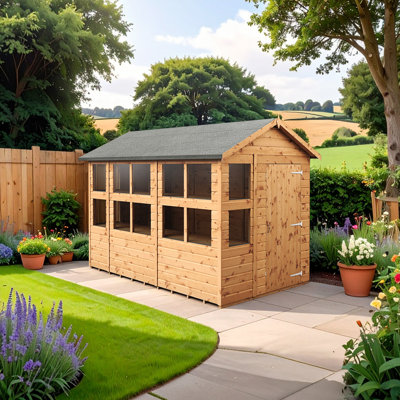 6 ft. W x 10 ft. D Solid wood Tongue & Groove Apex Garden Shed
