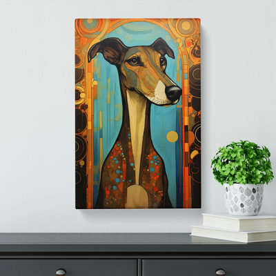 Greyhound Nouveau - Wrapped Canvas