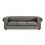 Canapé Chesterfield capitonné rembourré 3 places en polyuréthane avec accoudoirs cloutés-1921136796