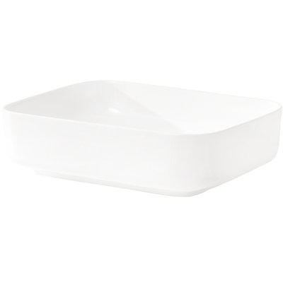 Modern White Ceramic 20X15 Inch Rectangular Bathroom Vessel Sink - Stain , Simple Countertop Installation, Graceful For Multiple Environments Various Spaces