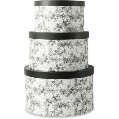 Ensemble de 3 boîtes de rangement en forme de chapeau floral