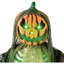 Champ de maïs et citrouille avec citrouille animatronique animée avec lumières et son, décoration d'Halloween d'intérieur / d'extérieur couverte
