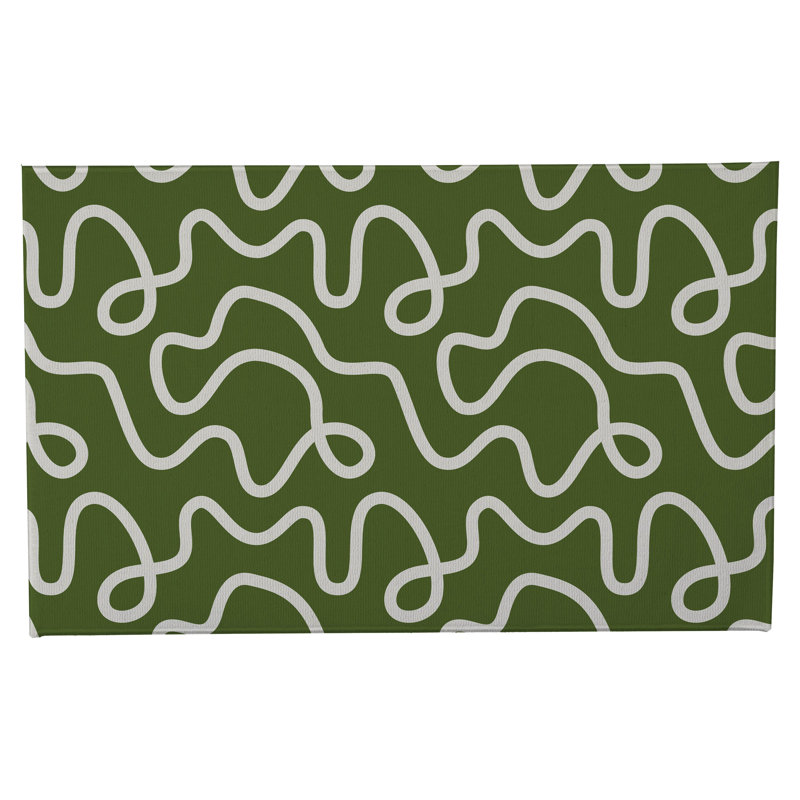 Tapis de toilette rectangulaire absorbant et antidérapant Squig, L 24 po x L 17 po, Vert clair