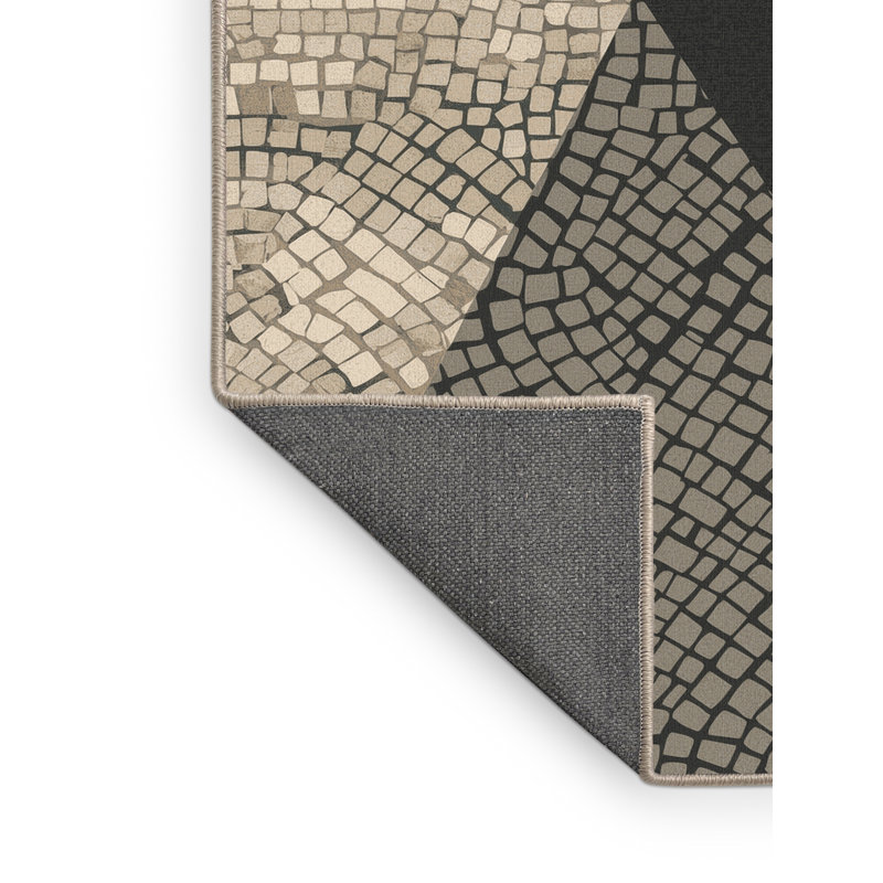 Soft Plush Fairbanks Stockholm Gamla Stan Scandinavian Geometric Area Rug in Gray – Beige Binding, 2x3