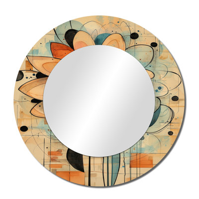 Pastel Geometric Dahlia Twist I - Floral Decorative Mirror Wall Art - Printed On Metal