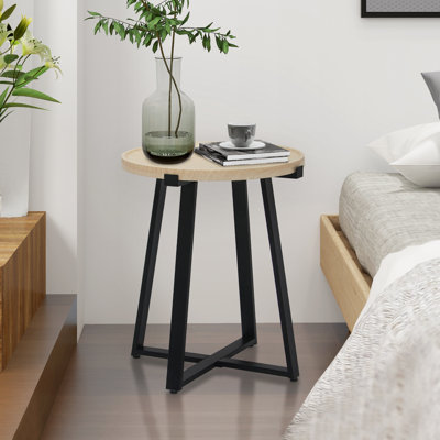 Dyanni Tray Top Cross Legs End Table by Latitude Run