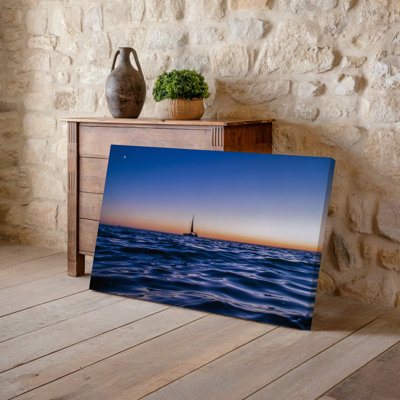 Canvas Create An Image Featuring A Serene Ocean Scene At Dusk Wall Art With Gentle Waves Reflecting Soft Hues Of Blue And Purple Canvas Wall Art