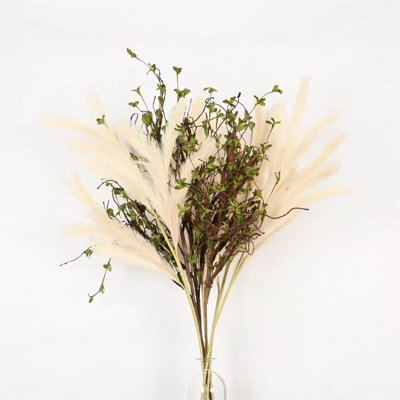 36" Artificial Pampas Grass Foliage Branch For Vase Filler, Spring Fall Farmhouse Long Stem Twig For Wedding Party Home Office Table Centerpiece Shelf Decorations