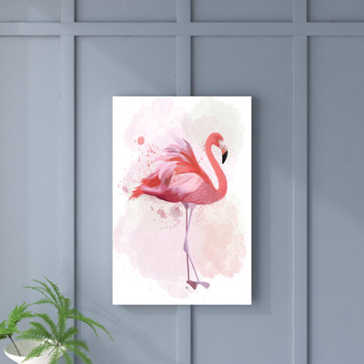 «Fluffy Flamingo 2», peinture sur toile