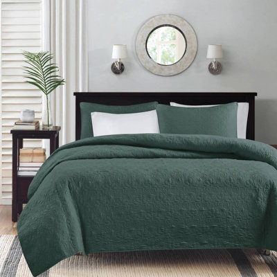 Courtepointe réversible 3 pièces très grand / très grand - rembourrage en coton prélavé pour une nuit agréable matelassée Une ambiance de chambre élégante comprend deux taies décoratives lavables à la machine atmosphère de sommeil