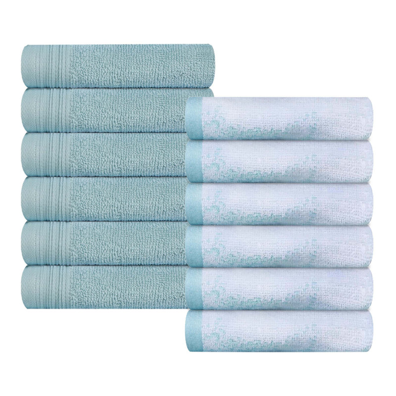 Serviettes de table massives en marbre 100% coton 500 g / m² à séchage rapide Kreager 500 g / m², Cyan