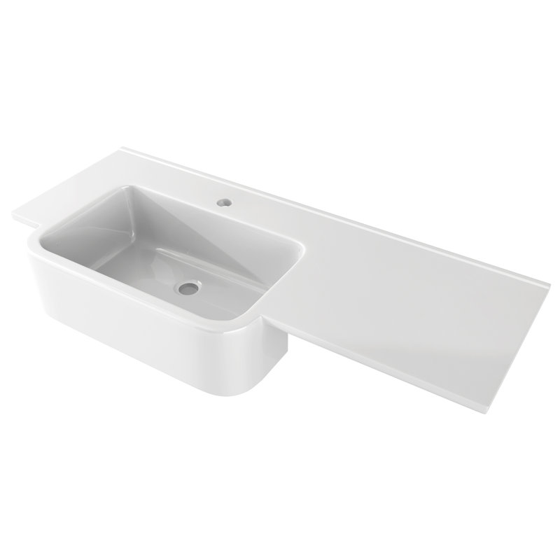 Lavabo de salle de bain rectangulaire à insertion en résine Herwarth