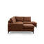 Élégant canapé d'angle, couleur chameau, 61,0 x 123,6 x 78,7 pouces | Structure en bois de hêtre et en carton, tissu 100% polyester | Coussins en mousse gris doux et en mousse de silicone | Coussins fixes, nettoyage à sec, conception moderne-90667766-90667769