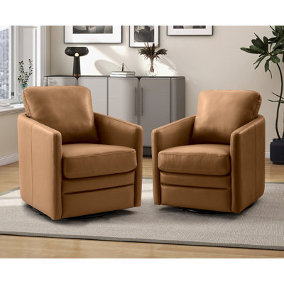 Fauteuil demi-tonneau pivotant de 27,8 po Amany