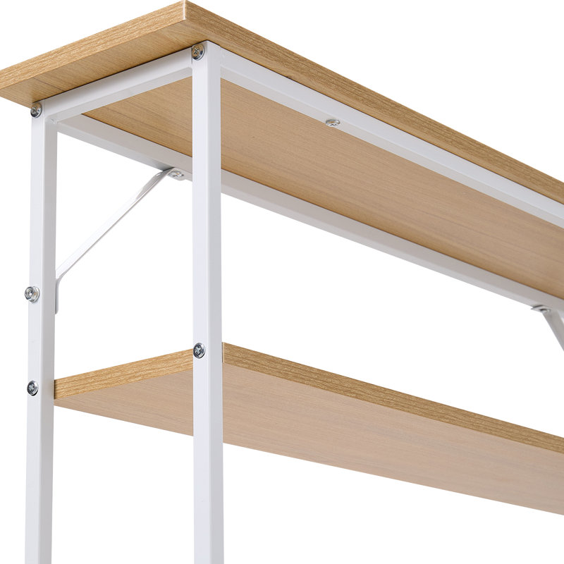 3-Tier Wood-Grain Narrow Console Table