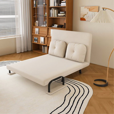 Fauteuil convertible 5-en-1 de 46 po pour deux personnes - Dossier réglable à 5 positions avec coussin, canapé-lit peu encombrant pour le salon, la chambre à coucher et le bureau