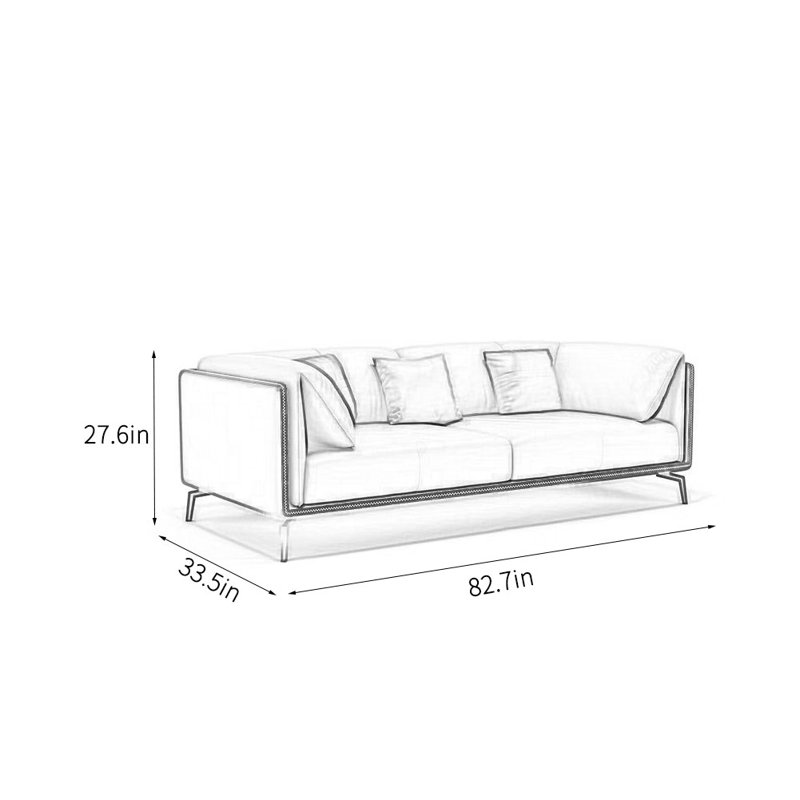 Canapé de luxe simple et moderne, H 27,6 po x l 82,7 po x P 33,5 po, 3