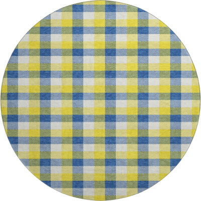 Premium Machine Washable Crumley AMF1053 Plaid Rug