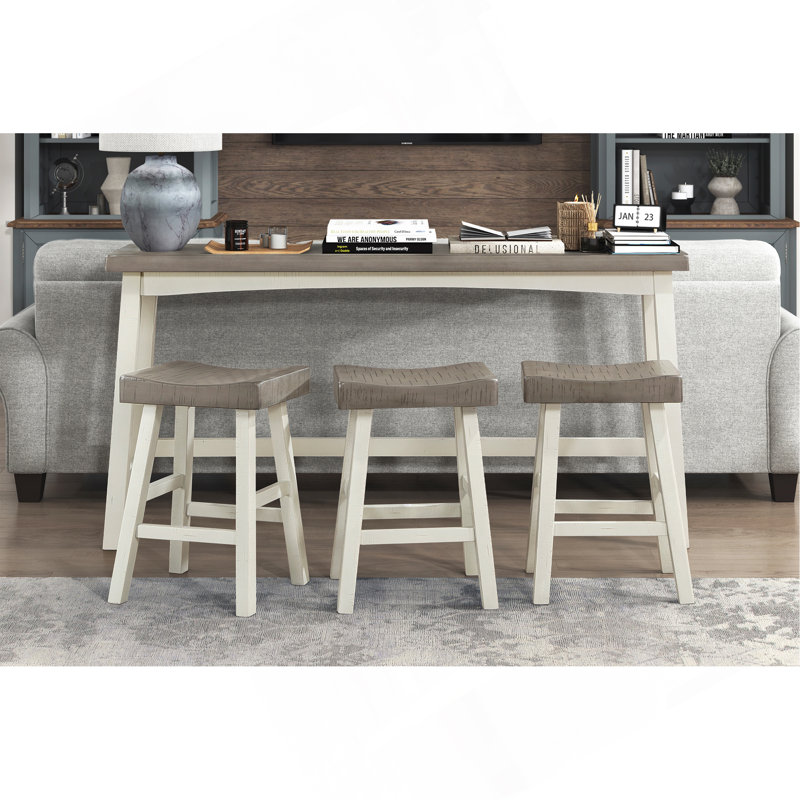 Ensemble de 4 tabourets à hauteur de comptoir, tabourets de table et de comptoir Transition, Café / blanc