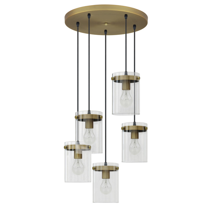 Luminaire suspendu cylindrique en grappe à 5 lumières Azema