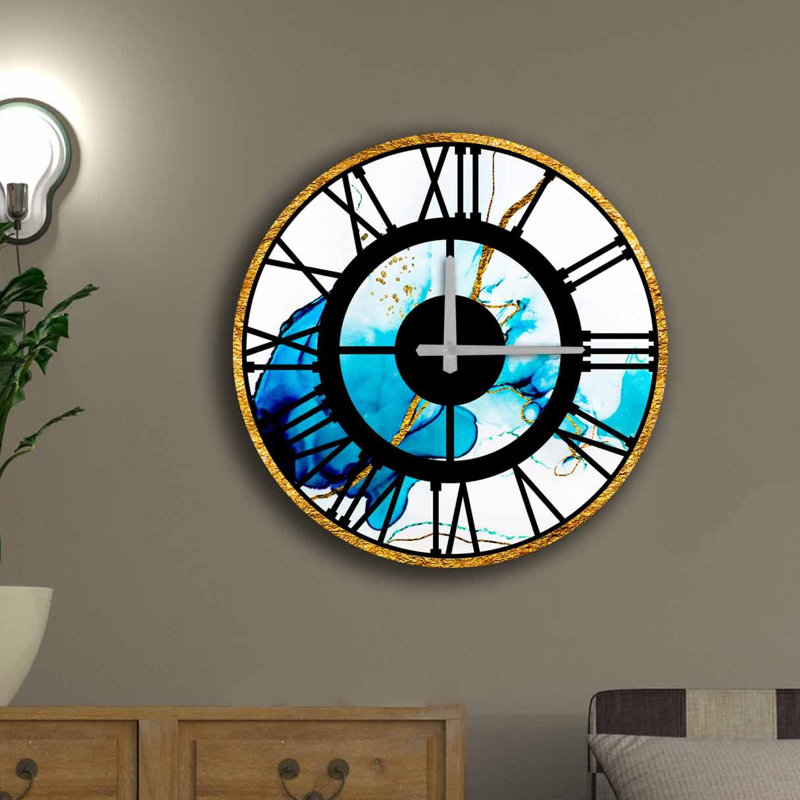 Horloge murale décorative élégante, 19,7 po de diamètre, 100% panneau de fibres à densité moyenne avec une épaisseur de 0,2 po | Nécessite 1 pile AA (non incluse) | Parfait pour la décoration intérieure, l'esthétique moderne et l'élégance intemporelle
