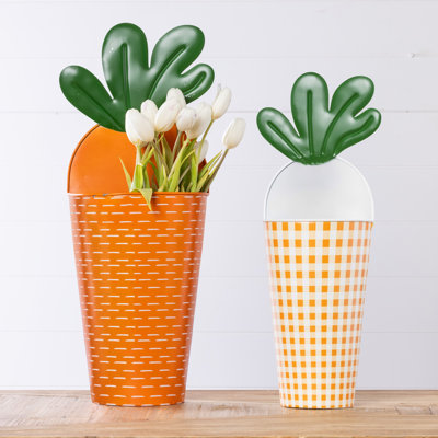 Metal Carrot Tins Set of 2 Home Decorations Easter