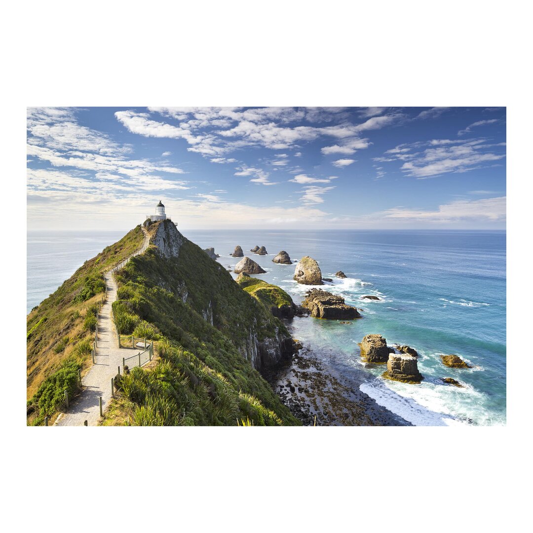 Strukturierte Tapete Nugget Point Lighthouse und das Meer, Neuseeland 2,25 m x 336 cm