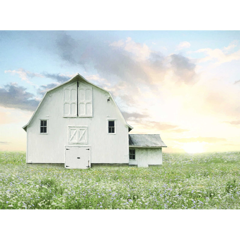 " White Summer Barn " by Lori Deiter, 12" H x 16" W