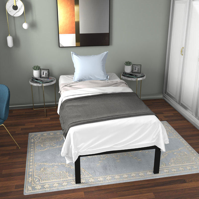 Haleem 14" Steel Platform Bed, Twin XL