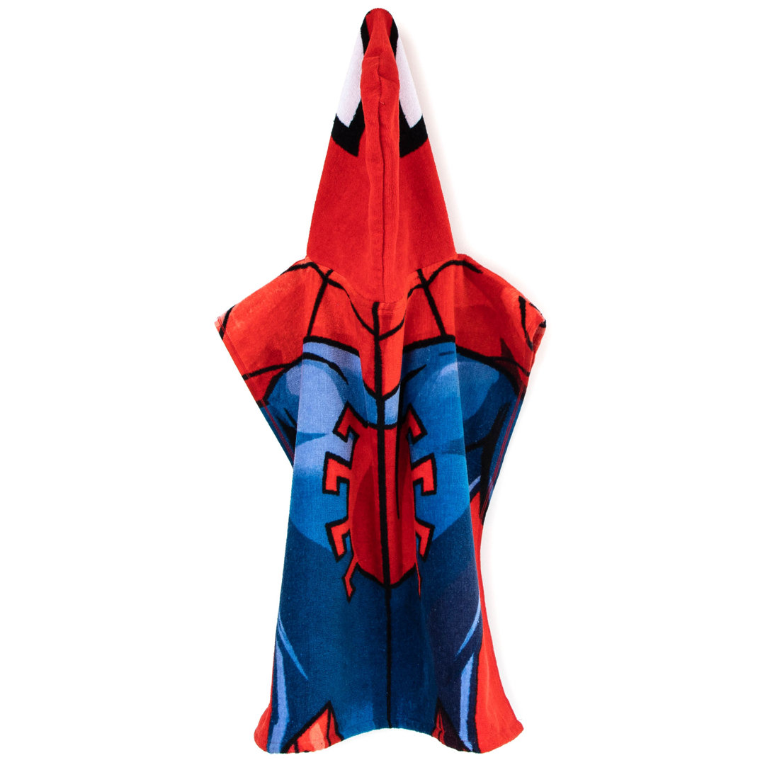 Marvel Avengers Spiderman Kapuzenponcho-badetuch 56 Cm X 56 Cm 100% Baumwolle Kinder Umziehrobe