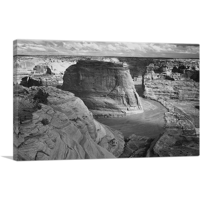«View of Valley Canyon de Chelly Arizona» par Ansel Adams - reproduction de photo sur toile tendue