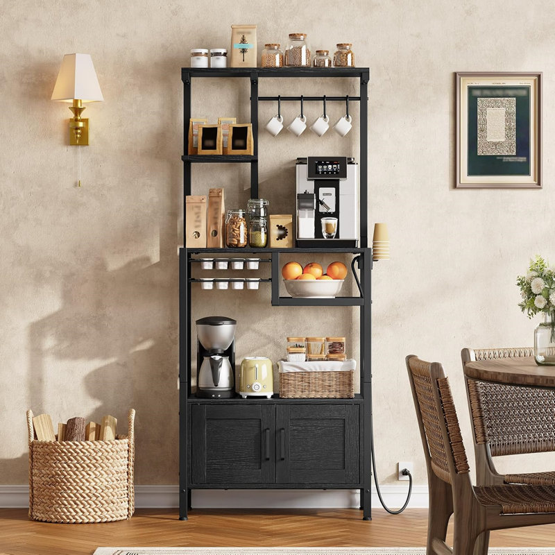 Étagère Bakers avec rangement et porte-tiroir, noir