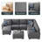 Flexible Combination Module Reversible Sectional Sofa-1654162705