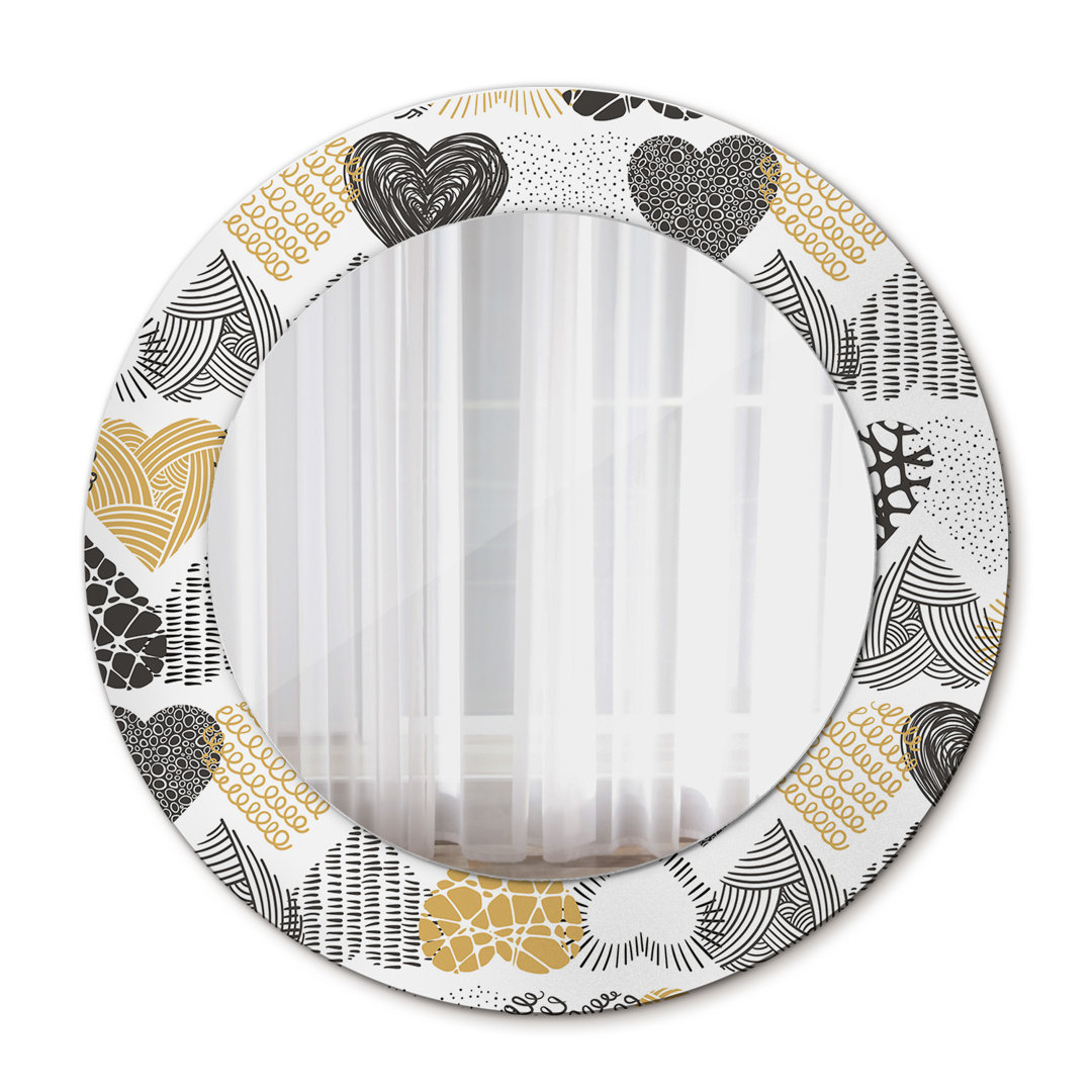 Huldar Round Glass Framed Wall Mounted Accent Mirror