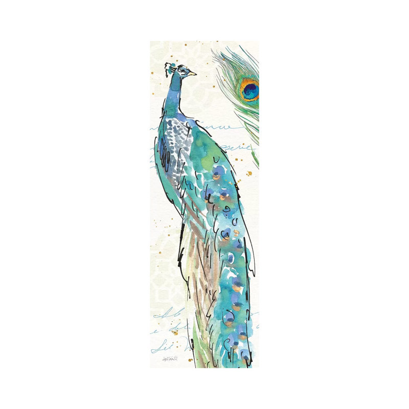 Peacock Garden IV by Anne Tavoletti - Wrapped Canvas Panoramic Painting, 121.92 cm H x 40.64 cm W x 3.175 cm D