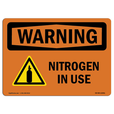 Nitrogen In Use With Symbol Aluminum Sign 12 x 18