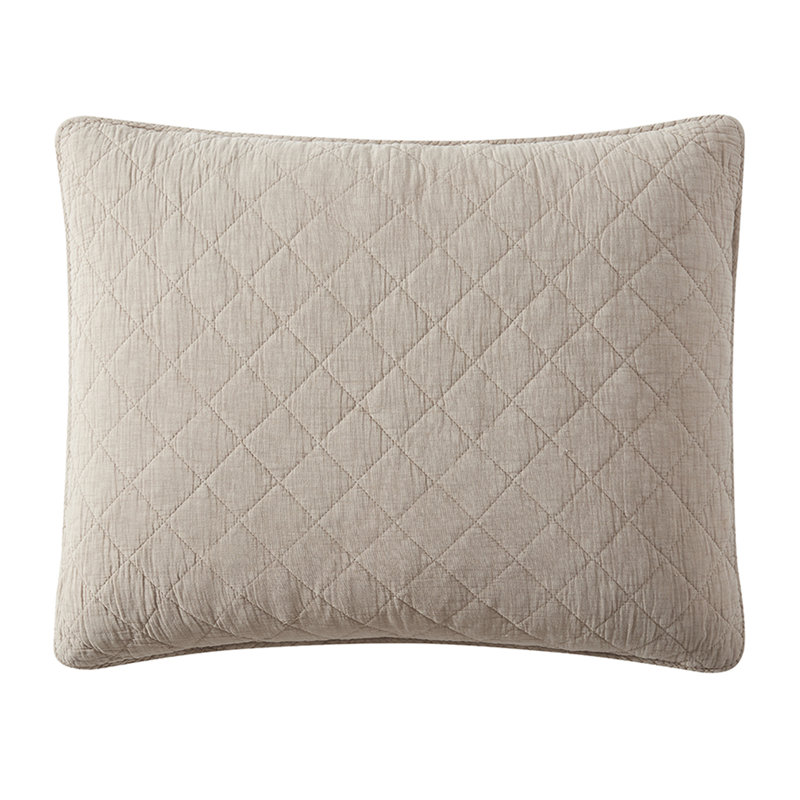 Stonewashed Cotton Gauze Solid Color Classic Casual Modern Rustic Pillow Sham, Standard/Twin, Sable