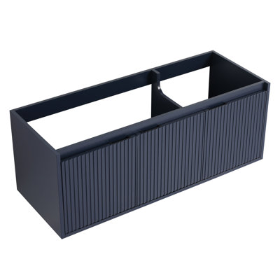 48 Inch Small Bathroom Storage Vanity Without Sink - Soft Close Door Hinge, Navy Blue Plywood Wall Mount Cabinet With Ample Space For Bathrooms 48" Door,