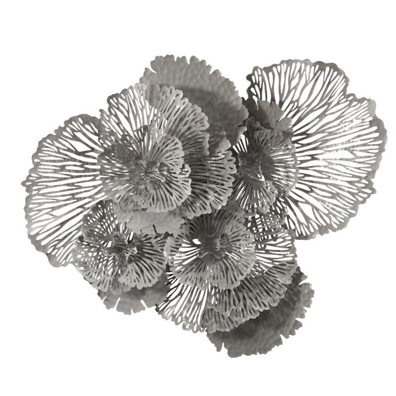 Flower Wall Décor, Gray