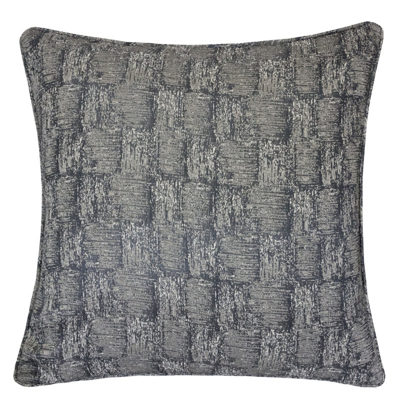 Brennya Plaid Outdoor Throw Pillow, Charcoal