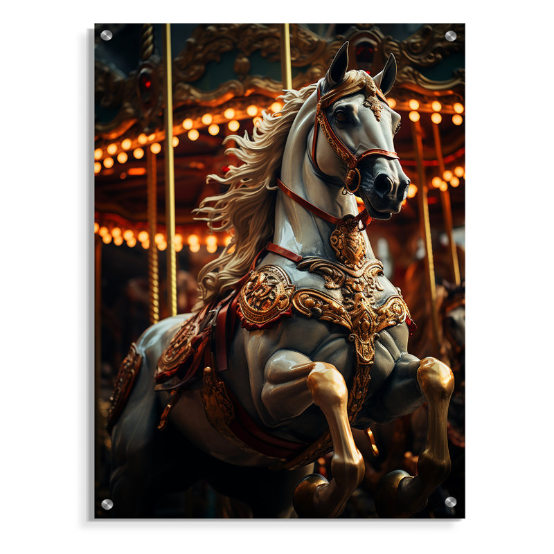 Carousel Carousel Carousel - Art mural acrylique de carrousel pour le salon, H 40 po x l 30 po