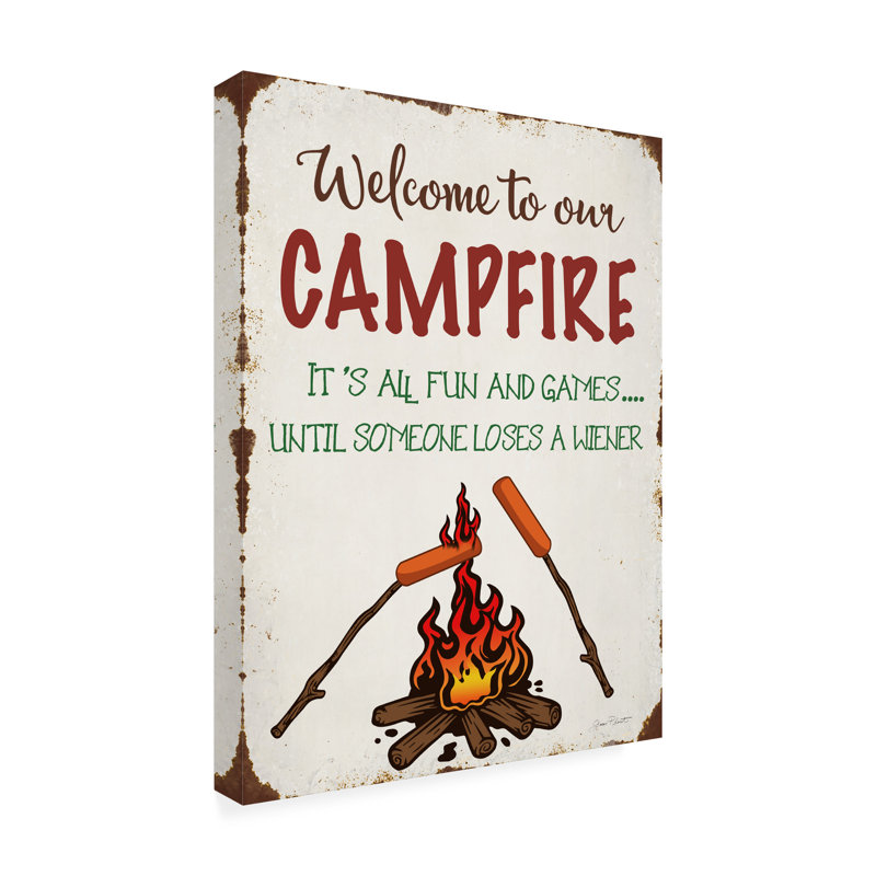 Art sur toile Jean Plout Welcome To Our Campfire 1, H 19 po x l 14 po x P 2 po