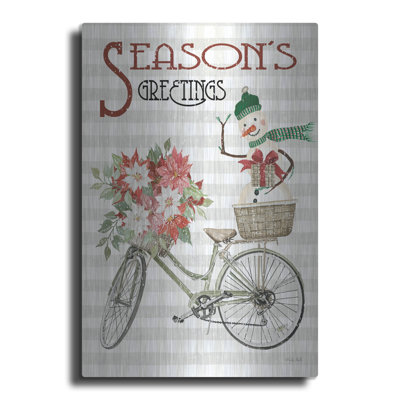 «Season's Greetings Bicycle» par Cindy Jacobs, art mural en métal