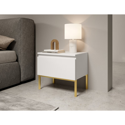Moaad 49cm W Steel Bedside Table