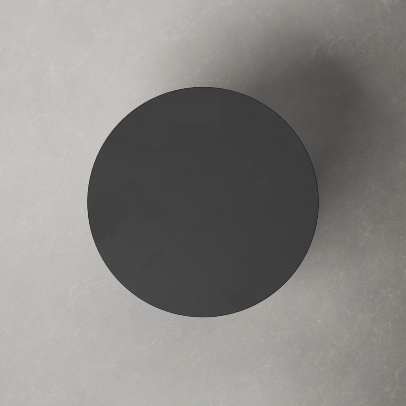 Black Round Concrete Drum Coffee Table
