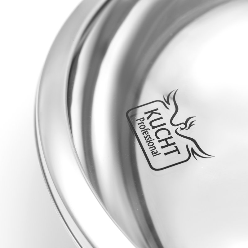 KUCHT Culinary Professional 3-Ply Stainless Steel Wok with lid