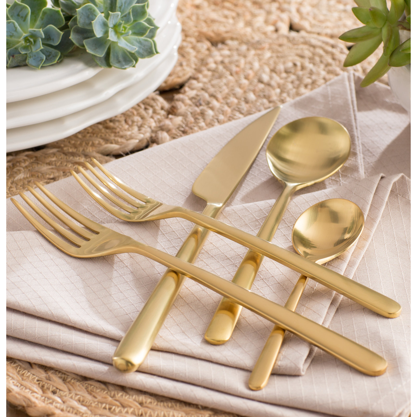 Linea Cutlery Set 5 Pcs Linea, Ice Gold